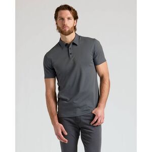 True Classic -  Men's Short Sleeve Collar Neck Pima P Gray